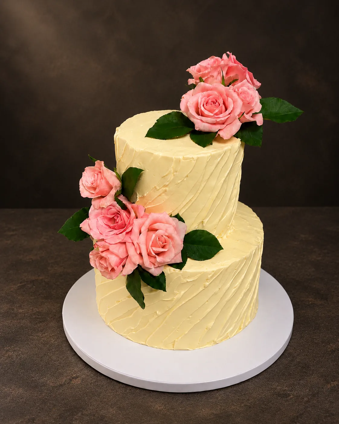 Tårta med rosa rosor